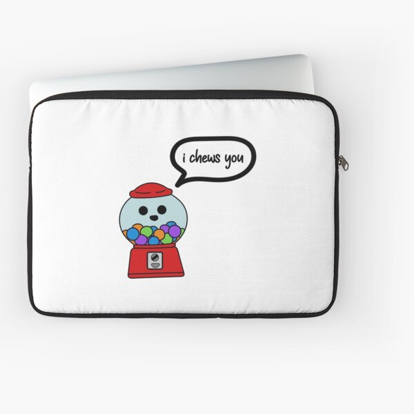 Bubble Gum "I Chews You" Illustration Laptop Sleeve