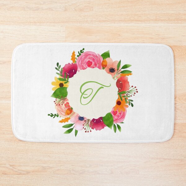 Item preview, Floral Wreath with T designed and sold by Morgan Turrentine.