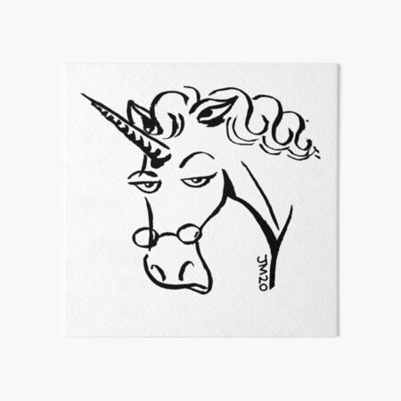 Carol the unicorn portrait Art Board Print