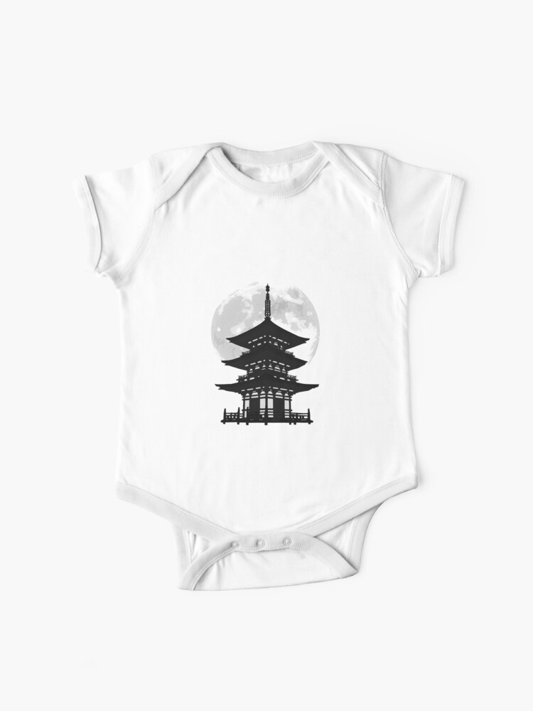 Japan Kyoto Temple Before Moon Night Baby One Piece By Simplyconnor Redbubble