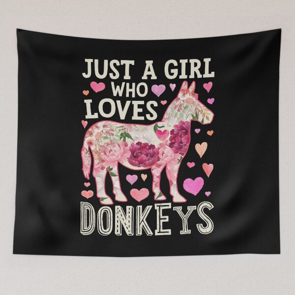 Item preview, Just a Girl Who Loves Donkeys Flower Shirt for Girls Women Kids Animal Lover Gifts designed and sold by LiqueGifts.