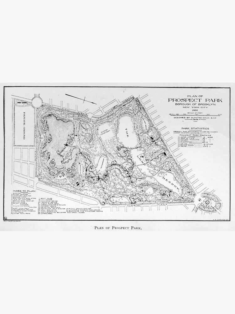 Vintage Map of Prospect Park (1901) by BravuraMedia