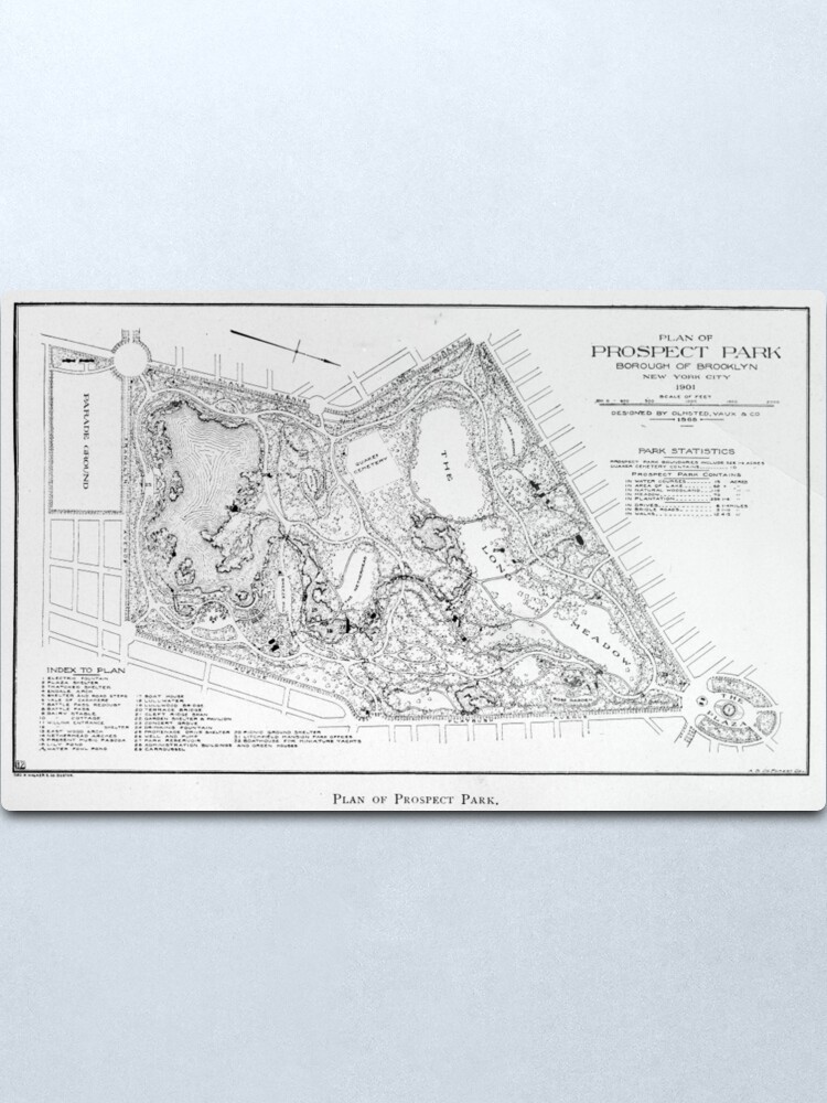 Alternate view of Vintage Map of Prospect Park (1901) Metal Print