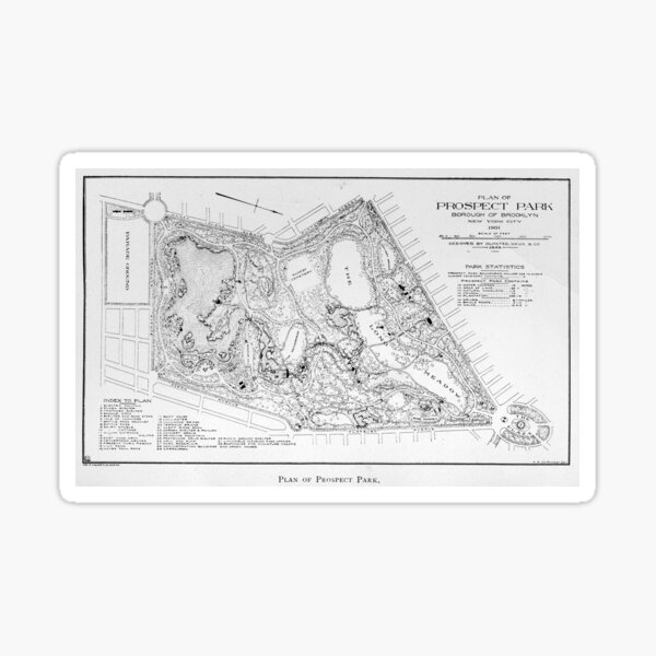 Item preview, Vintage Map of Prospect Park (1901) designed and sold by BravuraMedia.