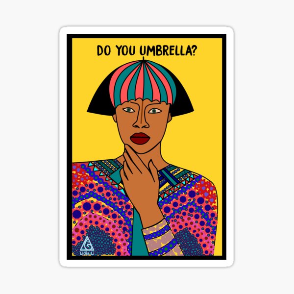 Illustration "Do you umbrella?" Sticker