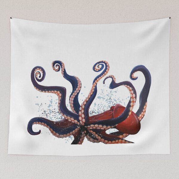 Item preview, Pieuvre rouge et mauve - vie marine designed and sold by lisabcreations.