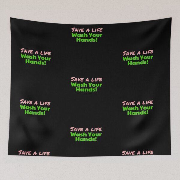 Item preview, Save a Life - Wash Hands Pink and Green designed and sold by MoneekDesigns.