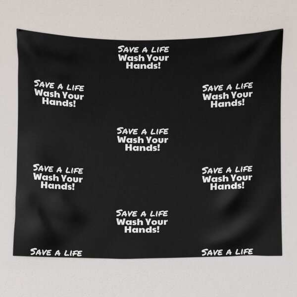 Item preview, Save a Life - Wash Hands Black and White designed and sold by MoneekDesigns.
