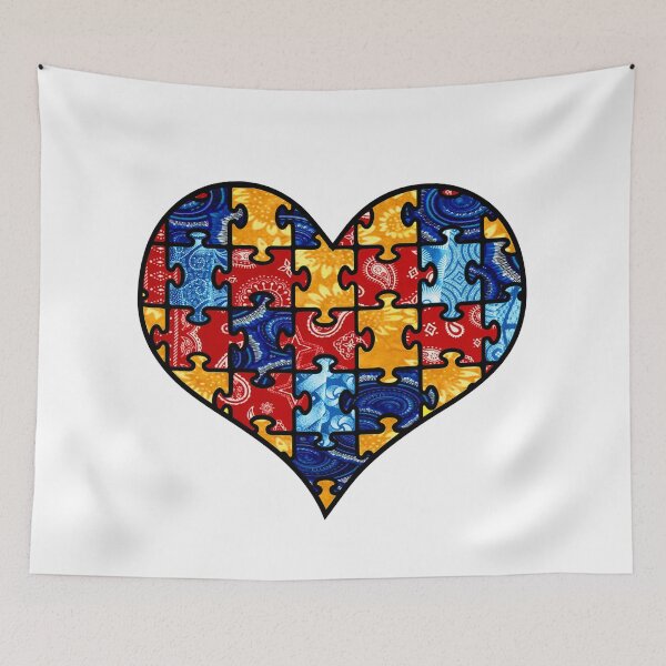 Item preview, Autism Puzzle Heart  designed and sold by artbyomega.