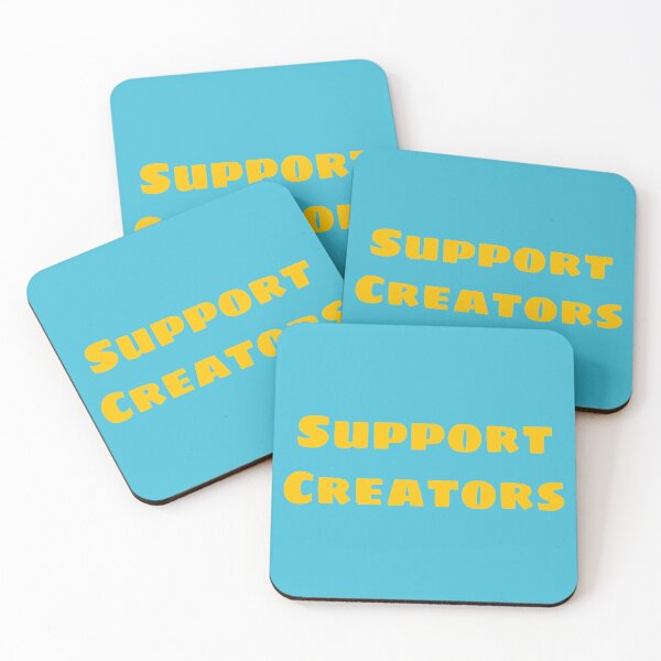 Item preview, Support Creators - Yellow On Light Blue Background designed and sold by snail-galaxy.