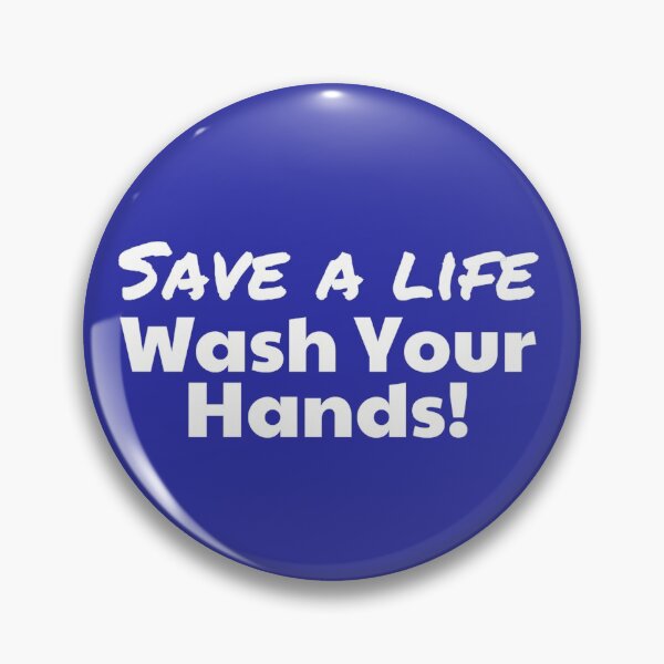 Item preview, Save a Life - Wash Hands Blue and White designed and sold by MoneekDesigns.