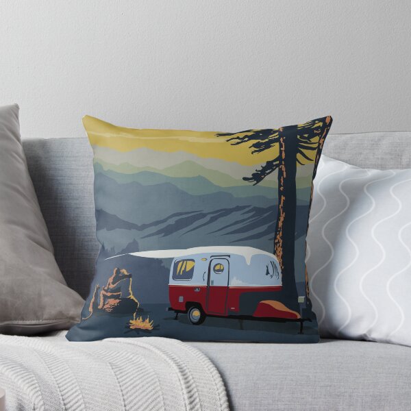 Item preview, Retro Travel BC camping poster sunset scene designed and sold by SFDesignstudio.