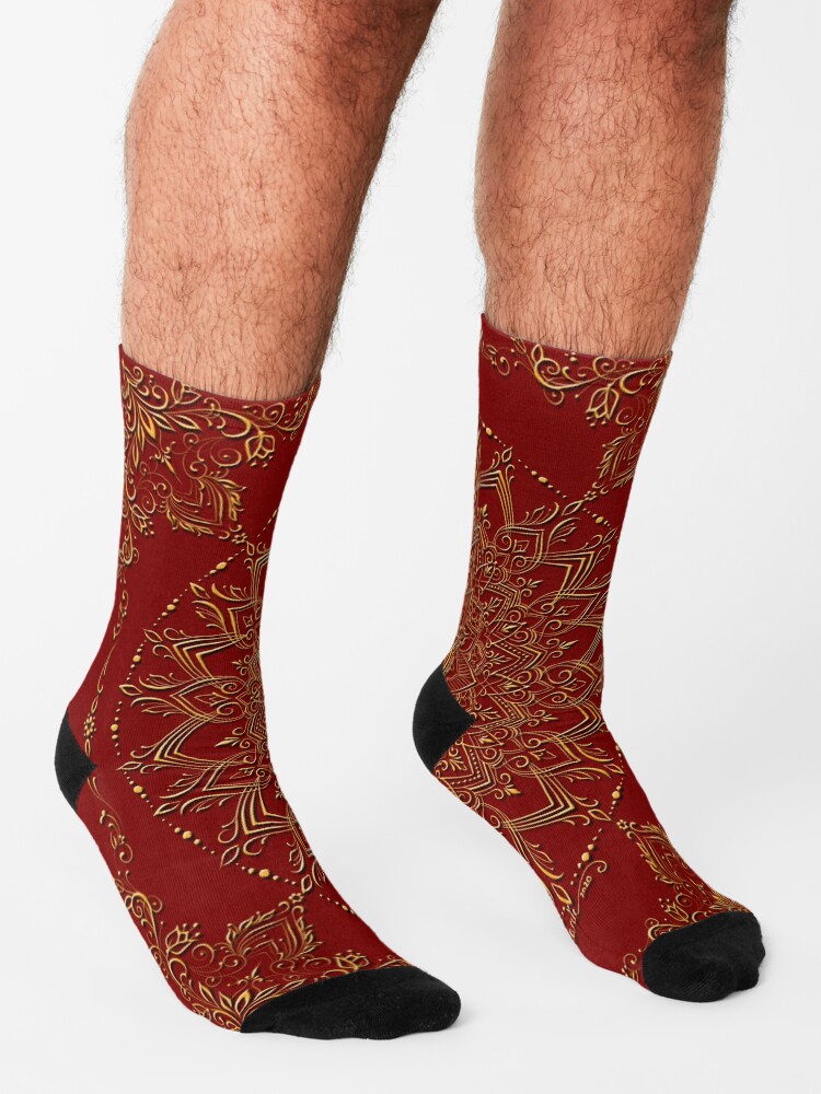 Alternate view of Dreamie's Mandala in Red Socks
