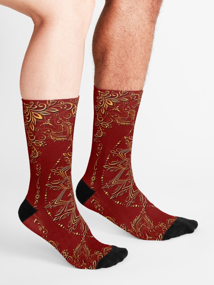 Alternate view of Dreamie's Mandala in Red Socks