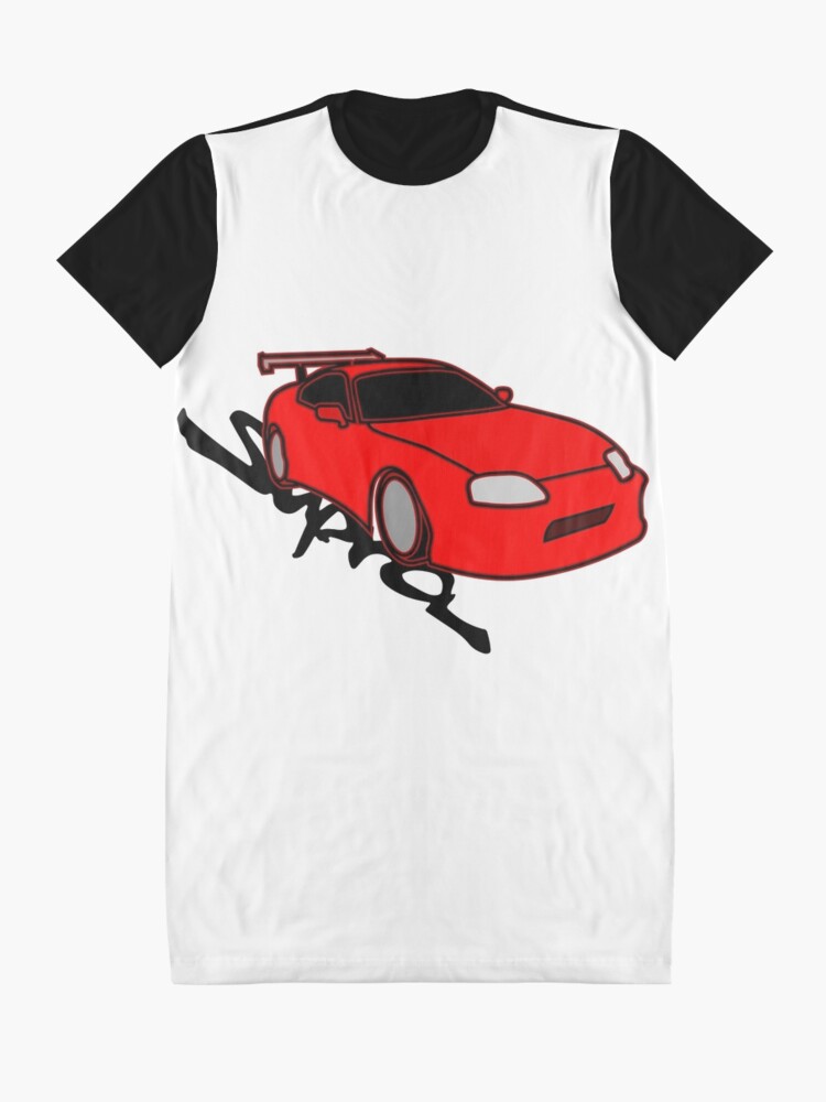 Toyota Supra Red Graphic T Shirt Dress