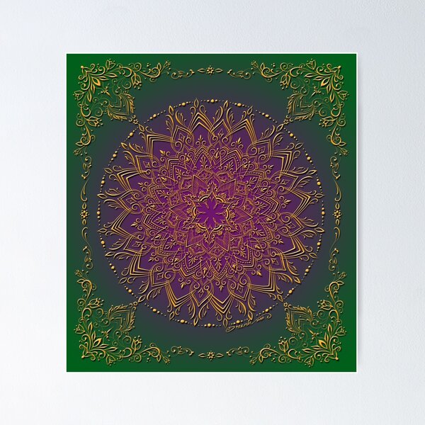 Item preview, Dreamie's Mandala in Peacock Green designed and sold by dreamie09.