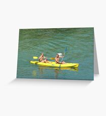 Canoeing Off Cap Ferrat Greeting Card