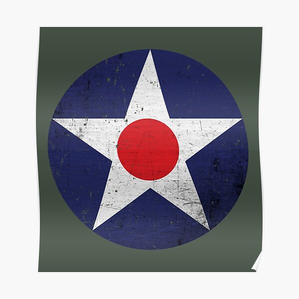 Vintage USAAC Roundel 1919-1941 distressed Poster