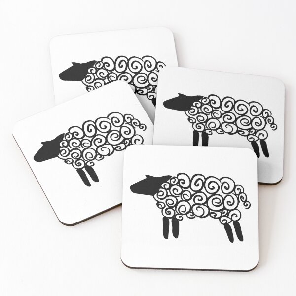Item preview, Fluffy Sheep glyph (black) designed and sold by Argent Whiskers.