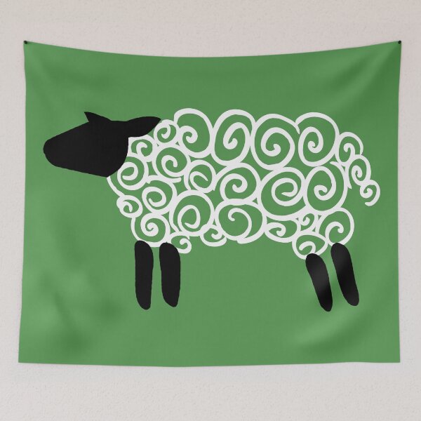 Item preview, Fluffy Sheep glyph (black & white) designed and sold by Argent Whiskers.