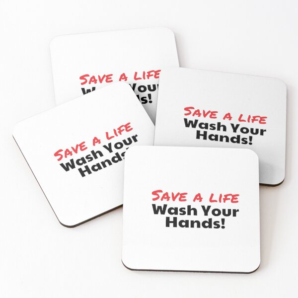 Item preview, Save a Life - Wash Hands Red and White and Black  designed and sold by MoneekDesigns.