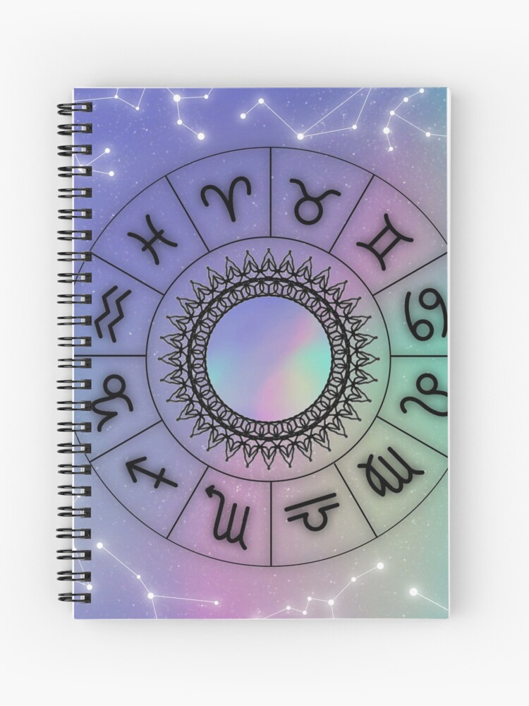 Cuaderno de espiral «Signos del zodiaco - Versión en colores pastel» de  sharmin29 | Redbubble