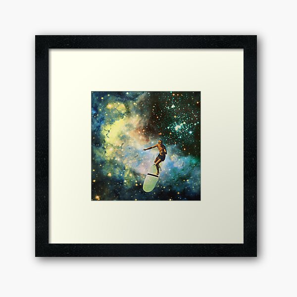 Cosmic Surfer Framed Art Print