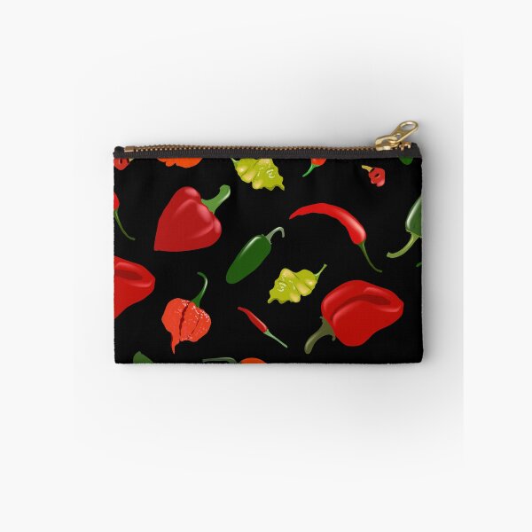 Item preview, Seamless black vector pattern with various pepper types designed and sold by Familyshmot.