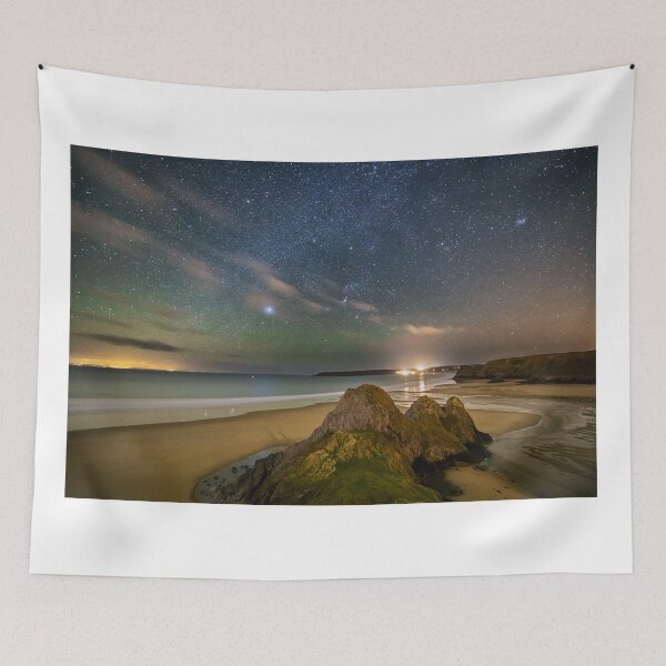 Item preview, Three Cliffs Bay, Gower at Night with Sirius designed and sold by Dan Santillo.