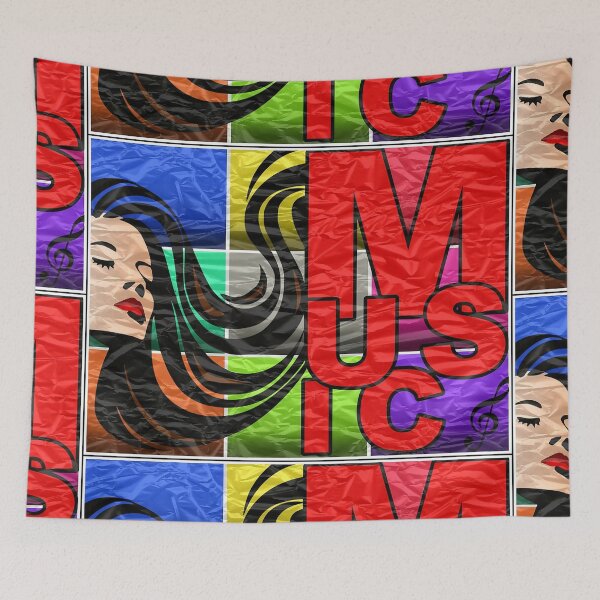 Item preview, Music Love Color Block Popart designed and sold by lorrinani.