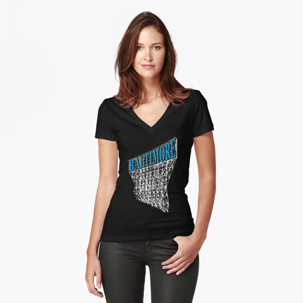 Item preview, Fitted V-Neck T-Shirt designed and sold by walrusindustrie.