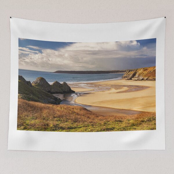 Item preview, A sunny winter afternoon at Three Cliffs Bay, Gower designed and sold by Dan Santillo.
