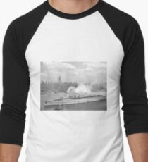 Camiseta ¾ bicolor para hombre Vintage New York Harbour and Queen Mary Photograph