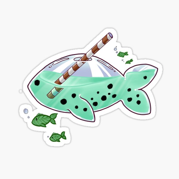 Mint Boba Fish Sticker