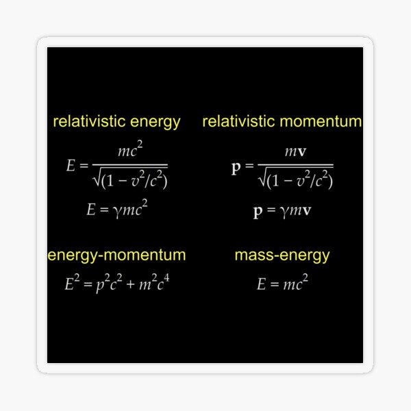 #Relativistic #Energy, #Momentum, #Mass, Physics Transparent Sticker