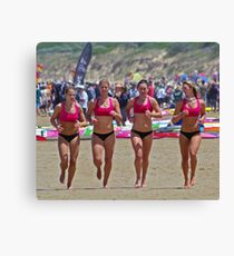 Port Campbell girls warm up Canvas Print