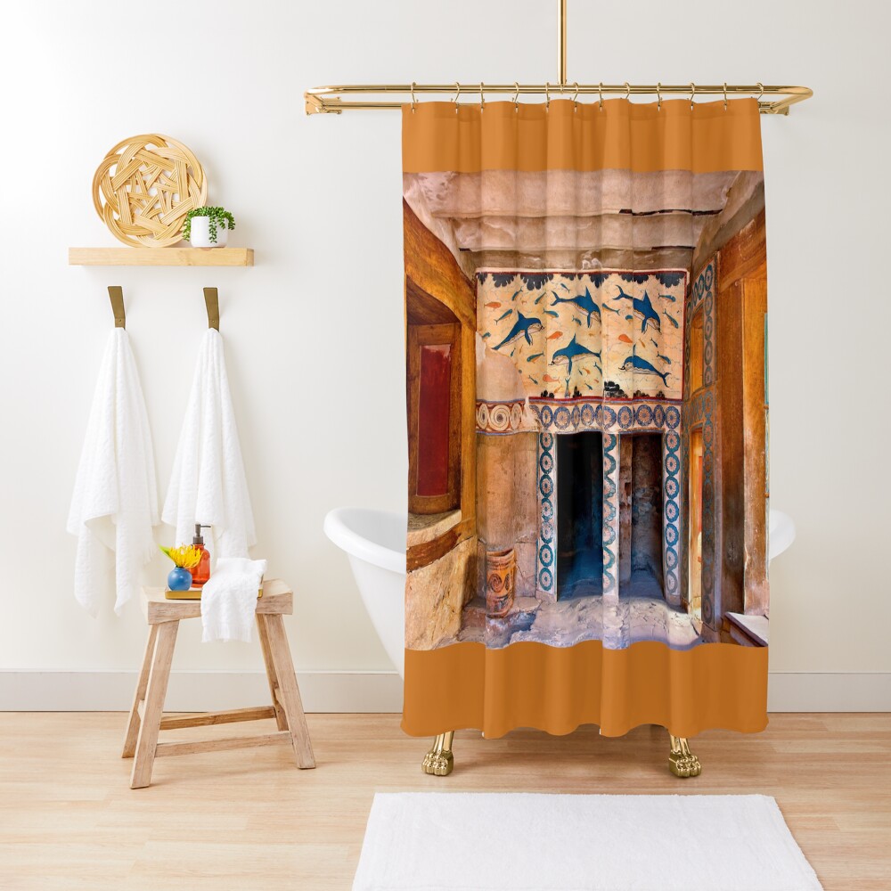 Minoan Dolphins of Knossos Shower Curtain