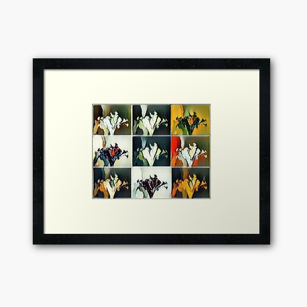 Vase of Flowers Pop Art #5 Designed & Created by © Janet Watson Art Framed Art Print