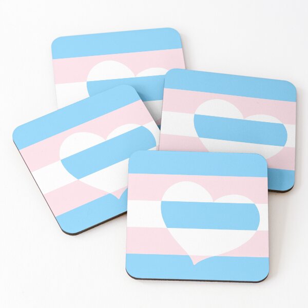 Item preview, LGBTQ Flag with Hearts v2 - Trans designed and sold by Sarinilli.
