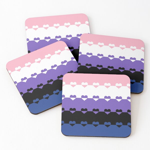 Item preview, LGBTQ Flag with Hearts v1 - Genderfluid designed and sold by Sarinilli.