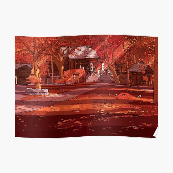 Red Autumn Tokyo Poster