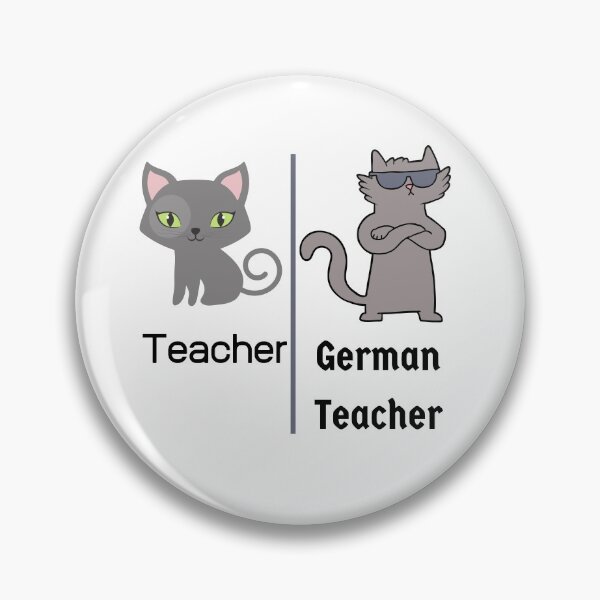 Item preview, German Teacher Cool Cat  Deutschlehrer Deutschlehrerin designed and sold by Time4German.