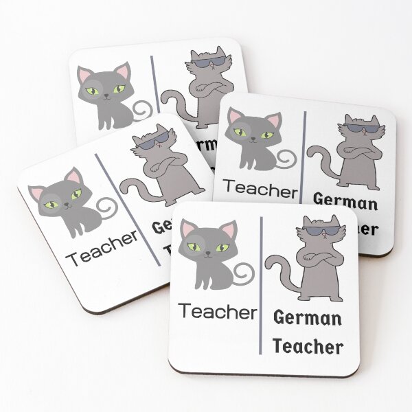 Item preview, German Teacher Cool Cat  Deutschlehrer Deutschlehrerin designed and sold by Time4German.