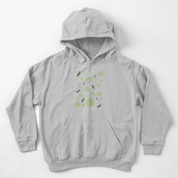 Pickle Rick Portal Pattern Kids Pullover Hoodie