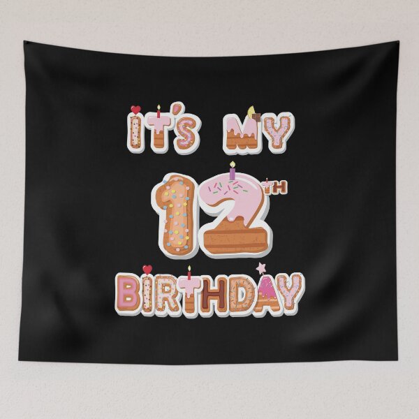 Item preview, It's My 12th Birthday Donut - 12 Years Old B-day Donut Girl print designed and sold by Grabitees.