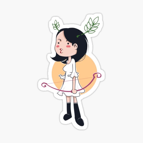 "girl with arc" Sticker for Sale by Setiawan7 | Redbubble