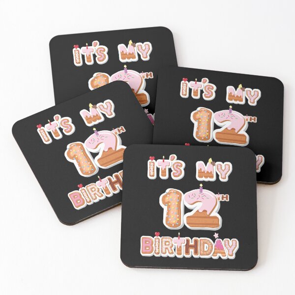 Item preview, It's My 12th Birthday Donut - 12 Years Old B-day Donut Girl print designed and sold by Grabitees.