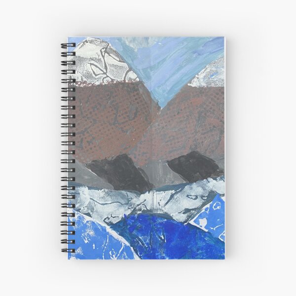 Snow Topped Mountains over the Ocean Print Work Spiral Notebook