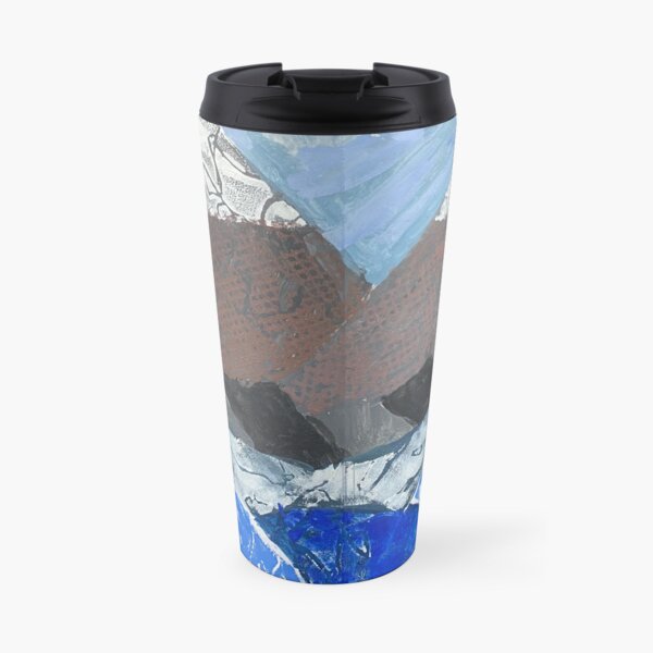 Snow Topped Mountains over the Ocean Print Work Travel Mug