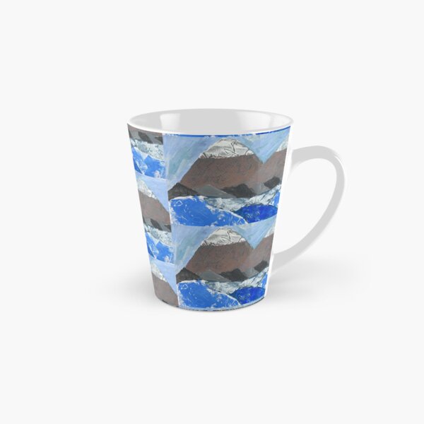 Snow Topped Mountains over the Ocean Print Work Tall Mug